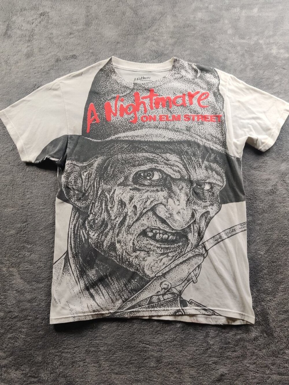 The Nightmare On Elm Shirt Adult Mens Medium White Short Sleeve